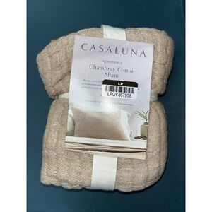Casaluna Chambray Cotton‎ Sham Reversible Standard Tan